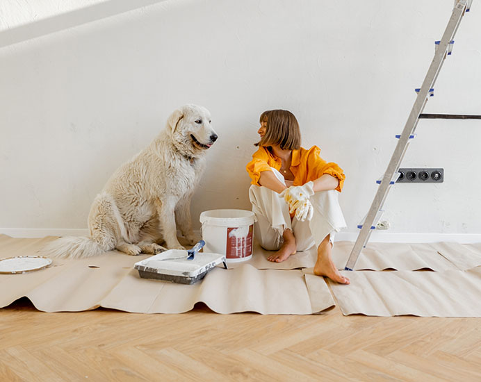Woman renovating house with a HELOC