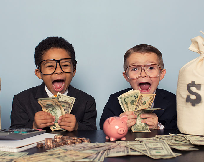 Happy Kids with money