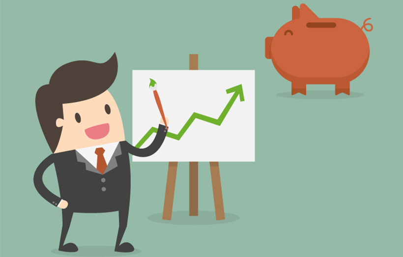 illustration-of-man-with-a-chart-and-piggy-bank.jpg illustration of a man with a chart and piggy bank